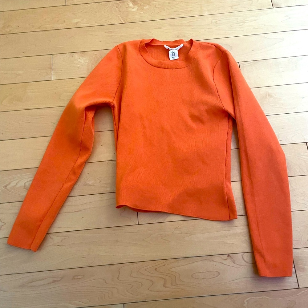 Orange cropped sweat shirt